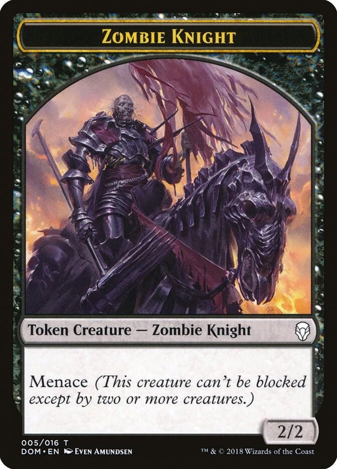 Zombie Knight Token [Dominaria] 5