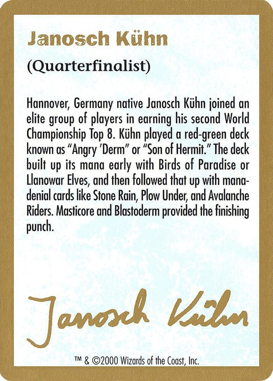 2000 Janosch Kuhn Biography Card [World Championship Decks]