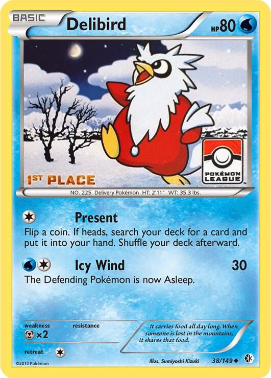 Delibird - 38/149 (Pokemon League) [1st Place] [League & Championship Cards] 038/149