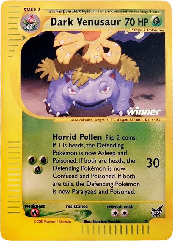 Dark Venusaur - 7 [Winner] [Best of Promos] 007/009