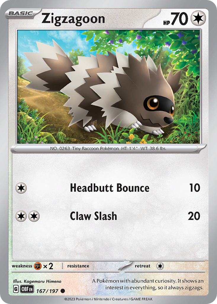 Zigzagoon - 167/197 Obsidian Flames