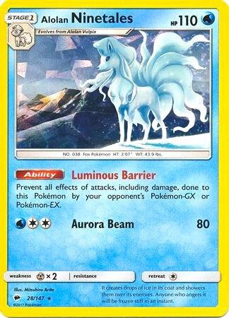 Alolan Ninetales - 28/147 (Cracked Ice Holo) [Deck Exclusives] 028/147