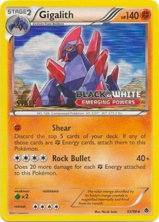Gigalith 53/98 (Prerelease) [Staff] [Black and White Promos] 53/98