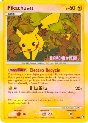 Pikachu - 94/123 (Diamond & Pearl) [Burger King Promos] 094/123