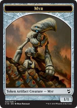 Myr (023) // Thopter (025) Double-Sided Token [Commander 2018] 23 // 25