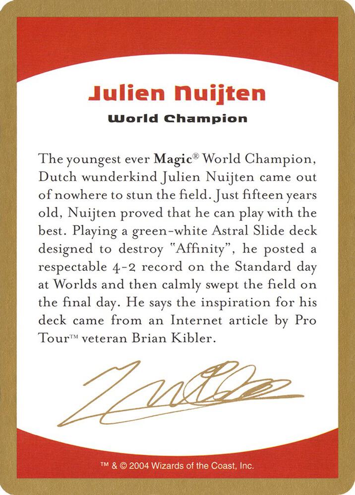 2004 Julien Nuijten Biography Card [World Championship Decks]