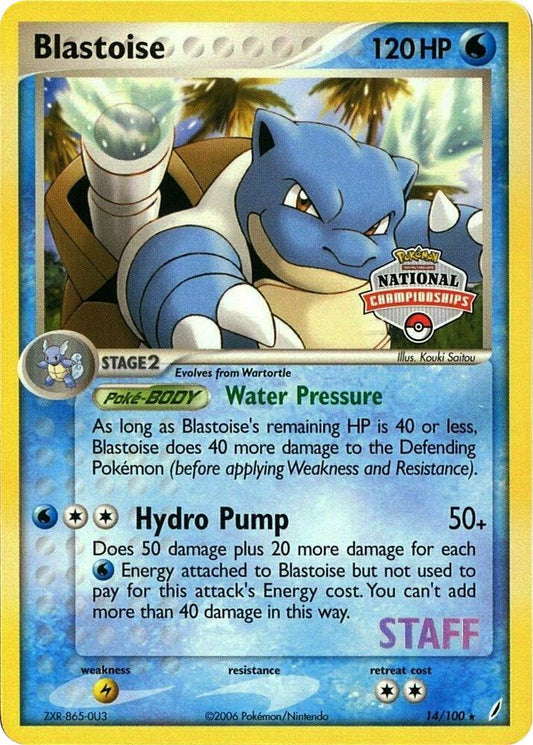 Blastoise - 14/100 (National Championships) [Staff] [League & Championship Cards] 014/100