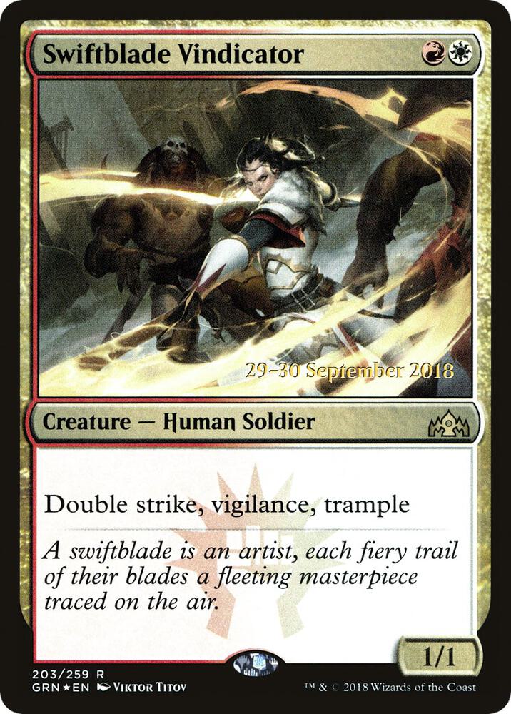 Swiftblade Vindicator (GRN) [Prerelease Cards] 203