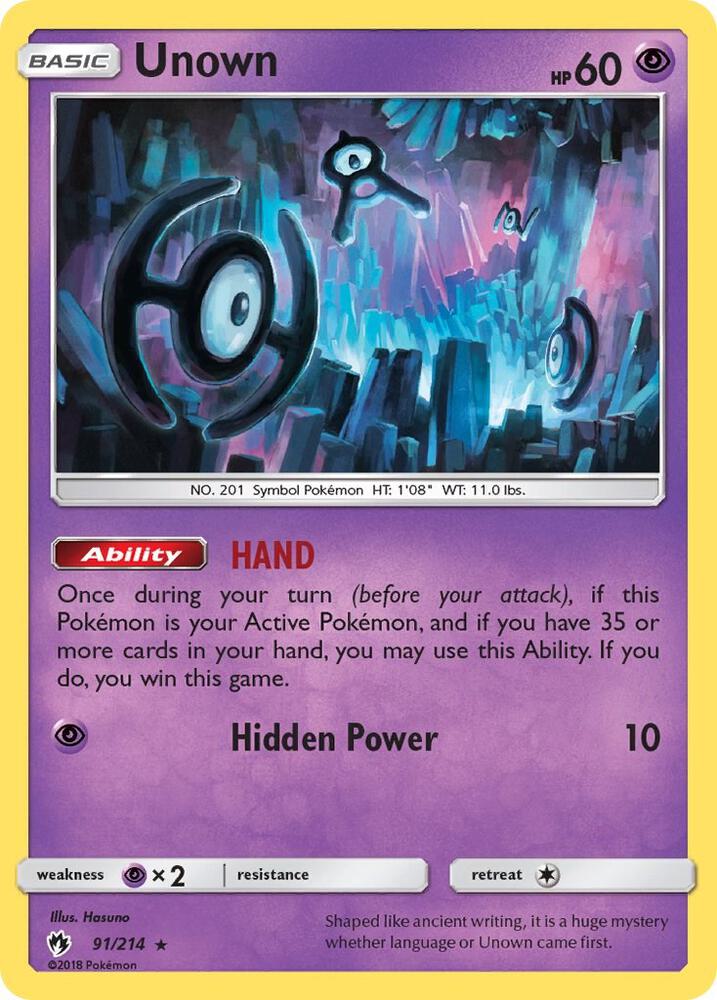 Unown (91) [SM - Lost Thunder] 91/214