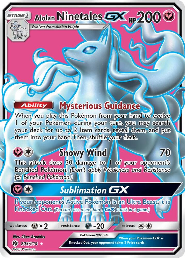 Alolan Ninetales GX (Full Art) [SM - Lost Thunder] 205/214