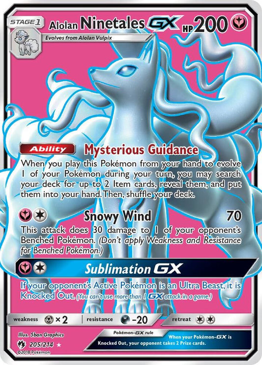 Alolan Ninetales GX (Full Art) [SM - Lost Thunder] 205/214