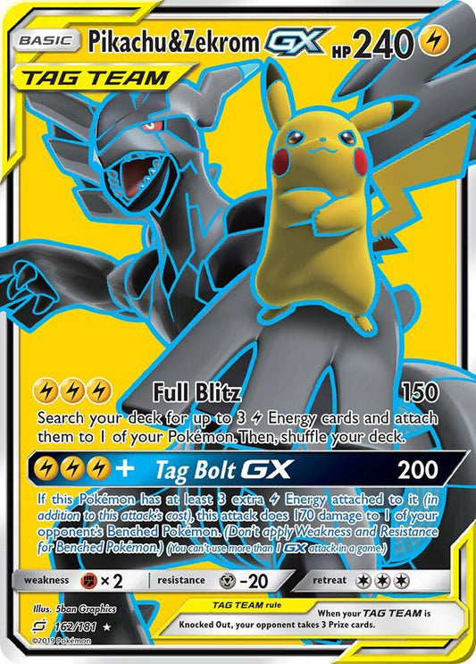 Pikachu & Zekrom GX (Full Art) [SM - Team Up] 162/181