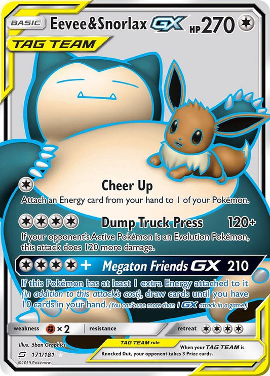 Eevee & Snorlax GX (Full Art) [SM - Team Up] 171/181