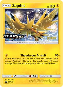 Zapdos - SM159 (Prerelease) [Staff] [SM Promos] SM159