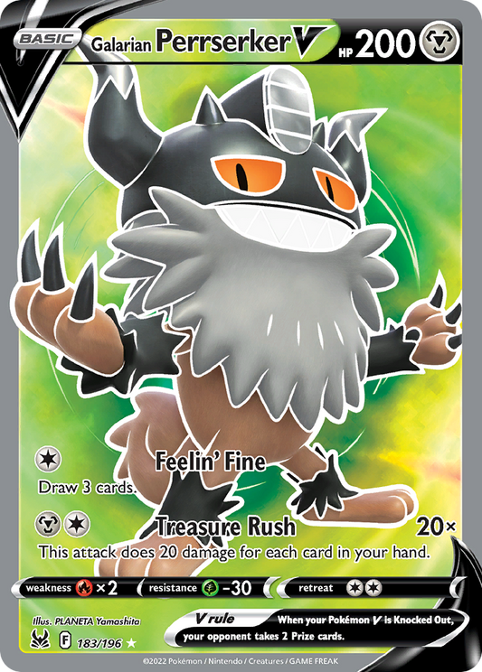 Galarian Perrserker V - 183/196 Lost Origin