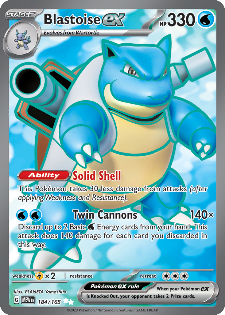 Blastoise ex - 184/165 151