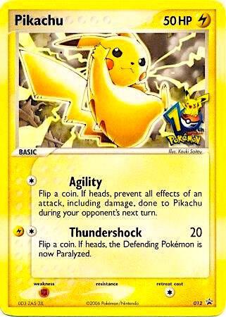 Pikachu - 012 (10th Anniversary) [Miscellaneous Cards & Products] 012
