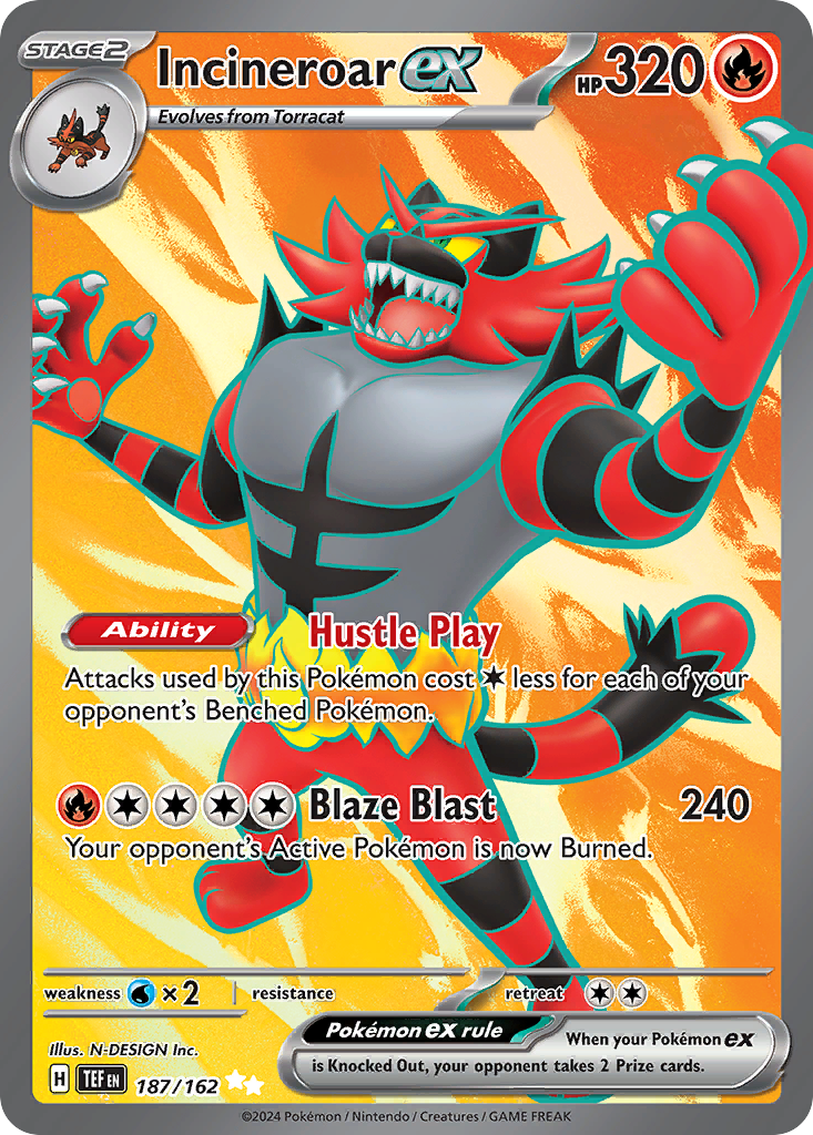 Incineroar ex - 187/162 Temporal Forces