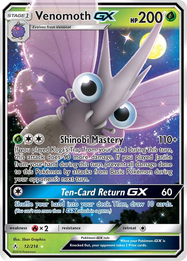 Venomoth GX [SM - Unbroken Bonds] 12/214