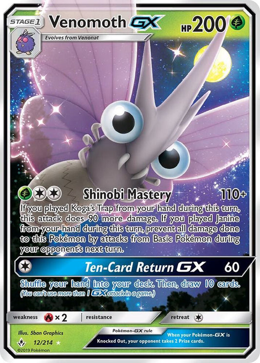 Venomoth GX [SM - Unbroken Bonds] 12/214