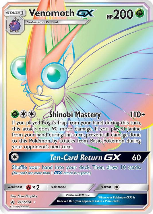 Venomoth GX (Secret) [SM - Unbroken Bonds] 216/214
