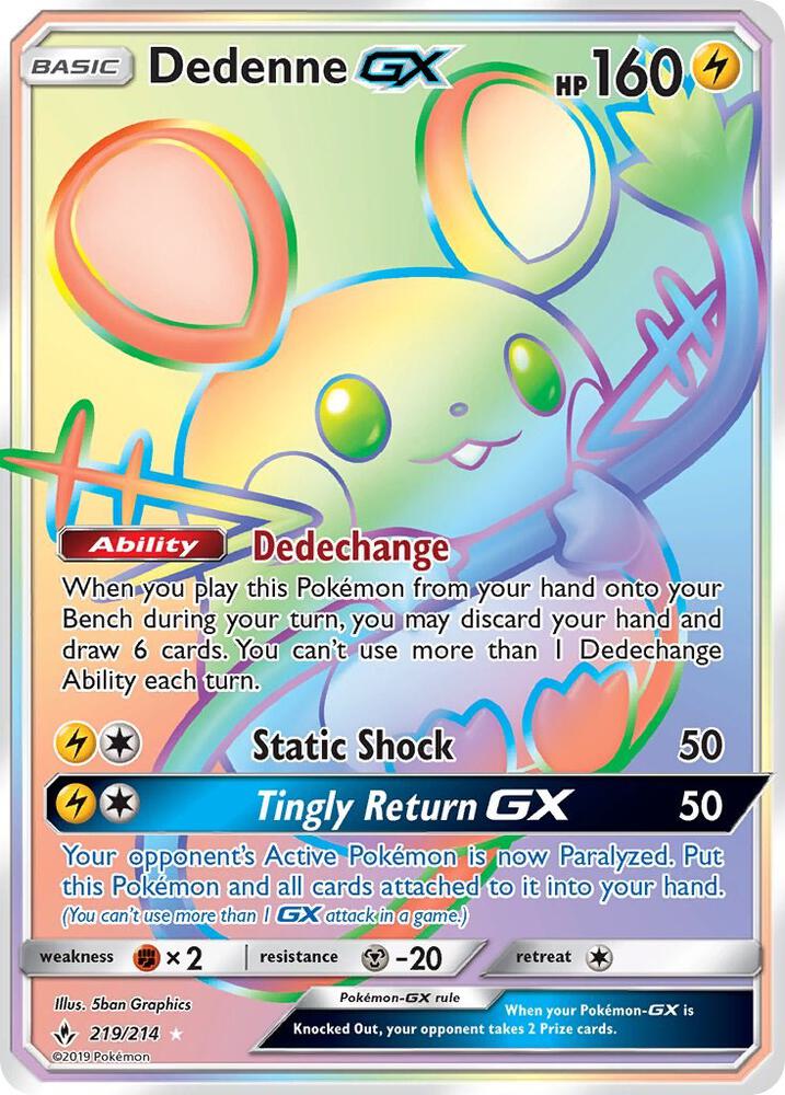 Dedenne GX (Secret) [SM - Unbroken Bonds] 219/214