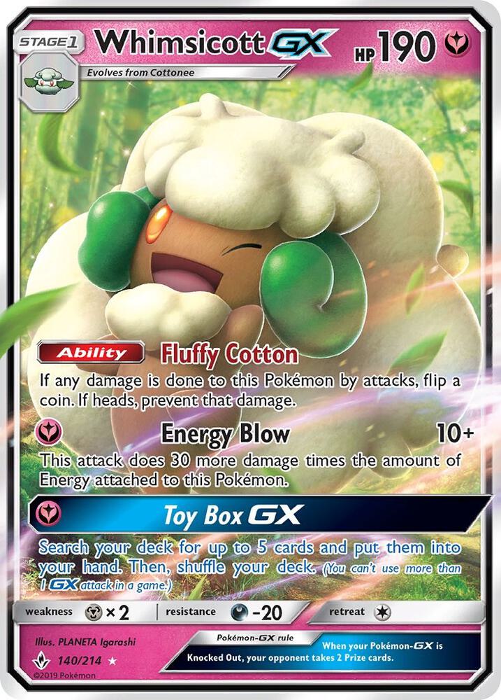 Whimsicott GX [SM - Unbroken Bonds] 140/214