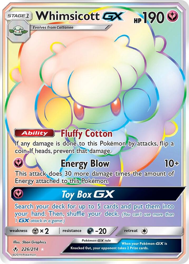 Whimsicott GX (Secret) [SM - Unbroken Bonds] 226/214