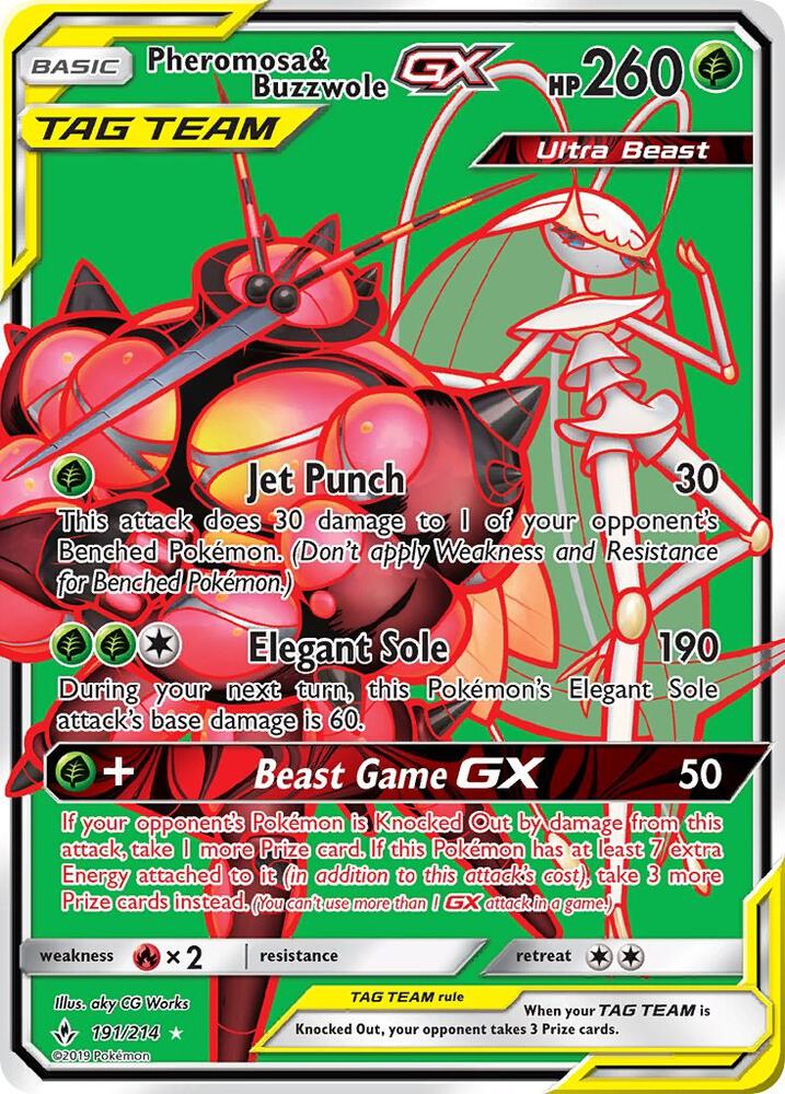Pheromosa & Buzzwole GX (191) (Full Art) [SM - Unbroken Bonds] 191/214