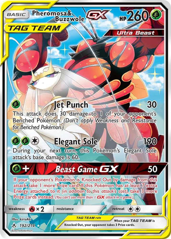Pheromosa & Buzzwole GX (192) (Alternate Full Art) [SM - Unbroken Bonds] 192/214