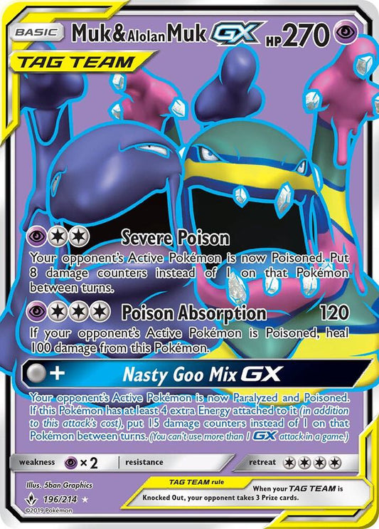 Muk & Alolan Muk GX (196) (Full Art) [SM - Unbroken Bonds] 196/214
