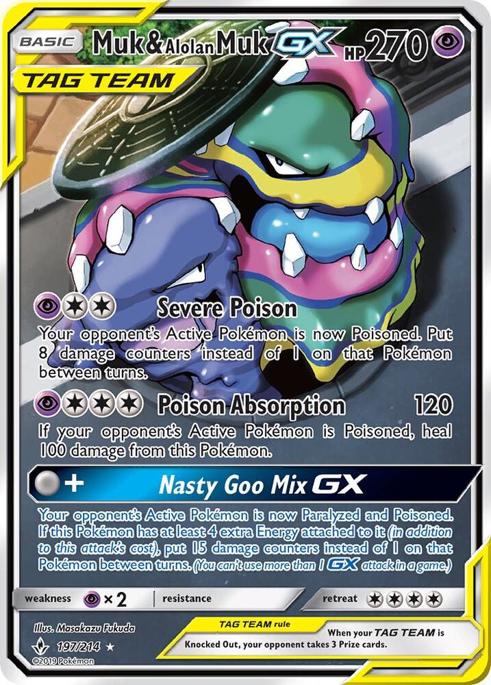 Muk & Alolan Muk GX (197) (Full Art) [SM - Unbroken Bonds] 197/214