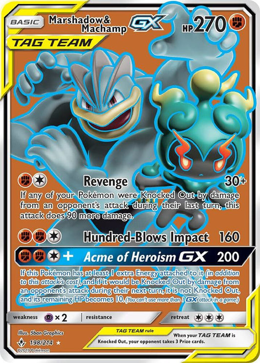 Marshadow & Machamp GX (198) (Full Art) [SM - Unbroken Bonds] 198/214