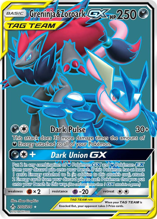 Greninja & Zoroark GX (200) (Full Art) [SM - Unbroken Bonds] 200/214