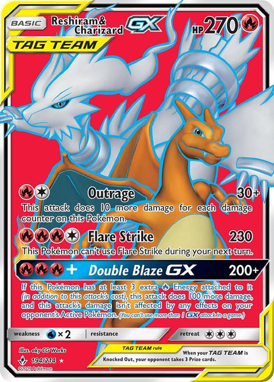 Reshiram & Charizard GX (Full Art) [SM - Unbroken Bonds] 194/214