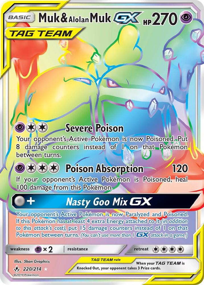 Muk & Alolan Muk GX (Secret) [SM - Unbroken Bonds] 220/214