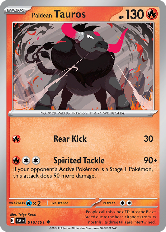 Paldean Tauros - 18/191 Surging Sparks