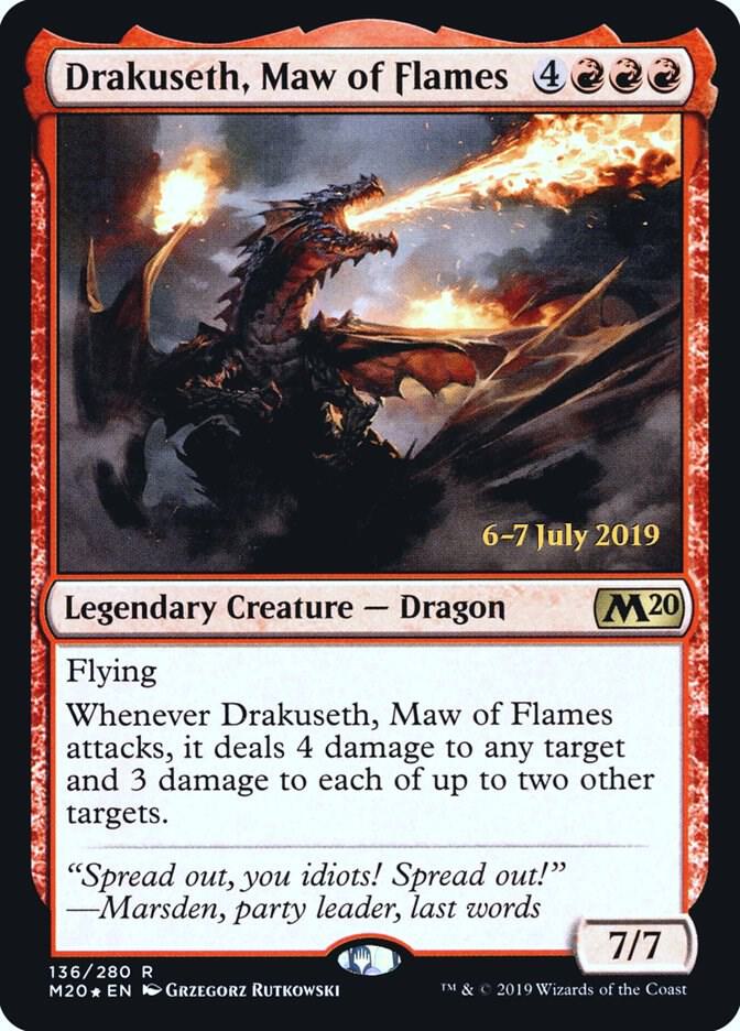 Drakuseth, Maw of Flames (M20) [Prerelease Cards] 136