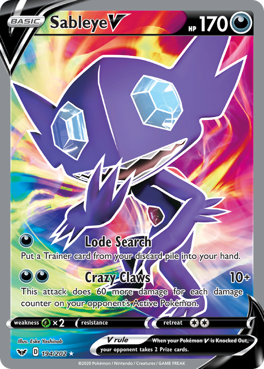 Sableye V - 194/202 Sword & Shield