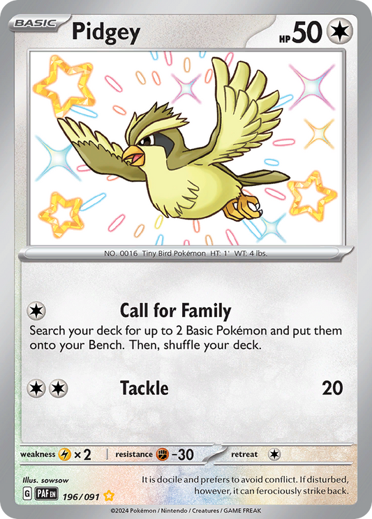 Pidgey - 196/91 Paldean Fates