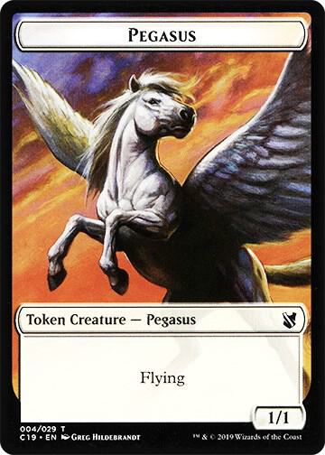 Pegasus // Human Double-Sided Token [Commander 2019] 4 // 3