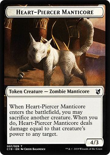 Heart-Piercer Manticore // Dragon Double-Sided Token [Commander 2019] 7 // 12