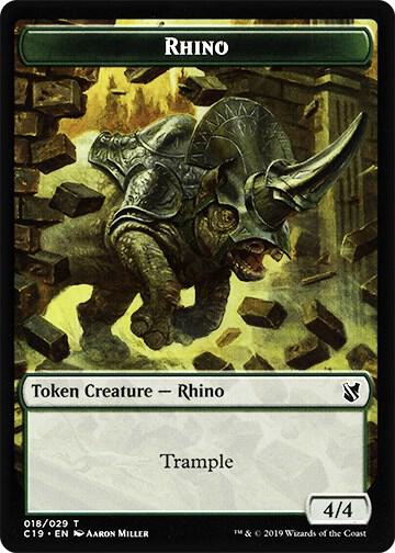 Rhino // Egg Double-sided Token [Commander 2019] 18 // 16