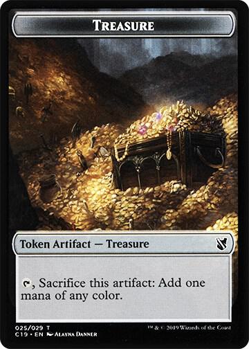 Treasure // Human Double-Sided Token [Commander 2019] 25 // 3