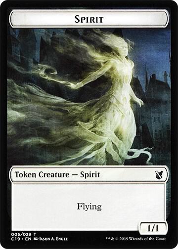 Spirit // Human Double-Sided Token [Commander 2019] 5 // 3