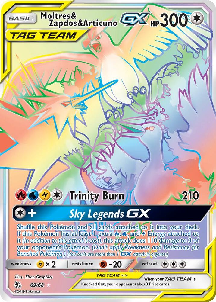 Moltres & Zapdos & Articuno GX (Secret) [Hidden Fates] 69/68