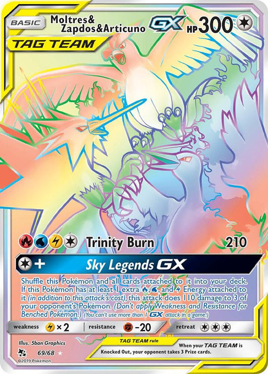Moltres & Zapdos & Articuno GX (Secret) [Hidden Fates] 69/68