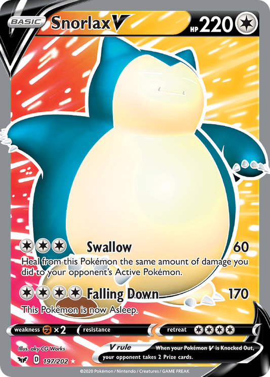 Snorlax V - 197/202 Sword & Shield