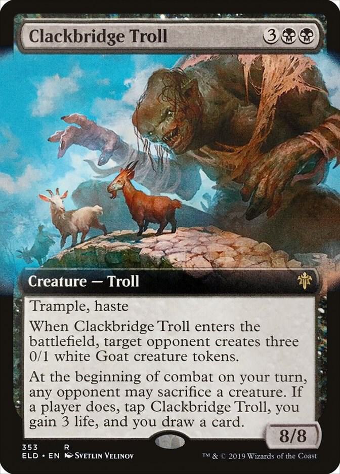 Clackbridge Troll (Extended Art) [Throne of Eldraine] 353