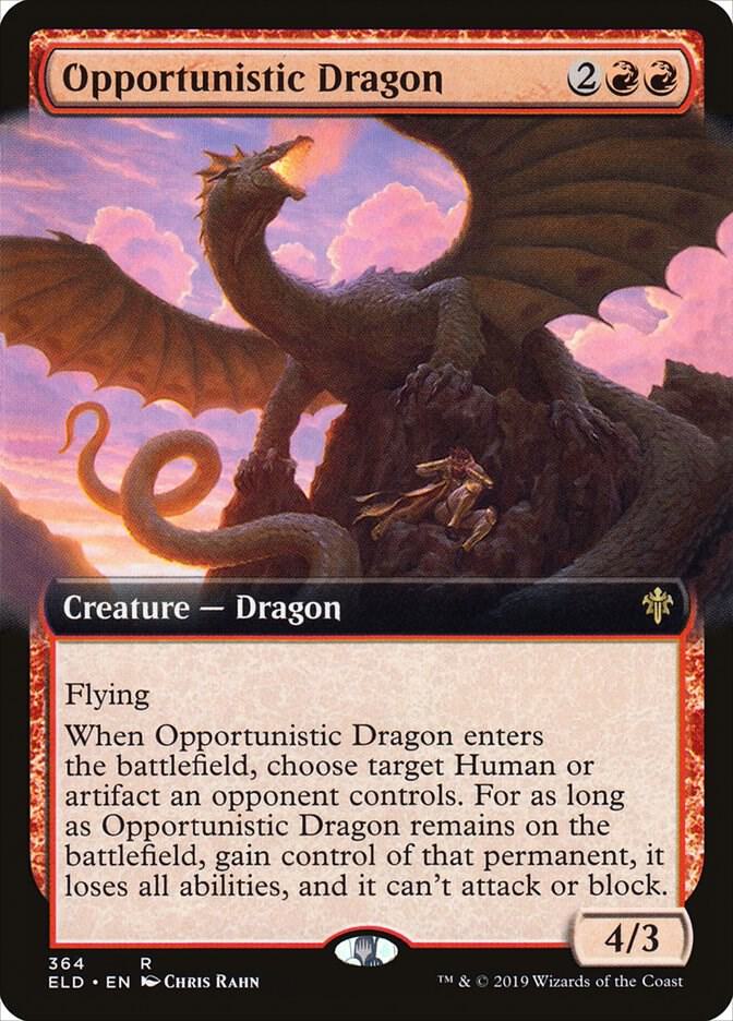Opportunistic Dragon (Extended Art) [Throne of Eldraine] 364
